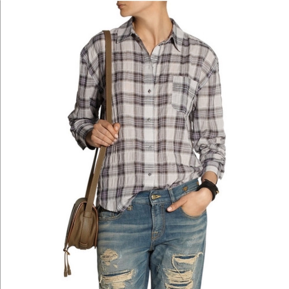 Elizabeth & James - “Carine Plaid Voile Shirt”
